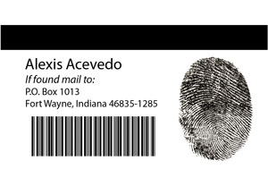 back of a sample secure ID card