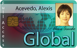 front of a sample secure ID card